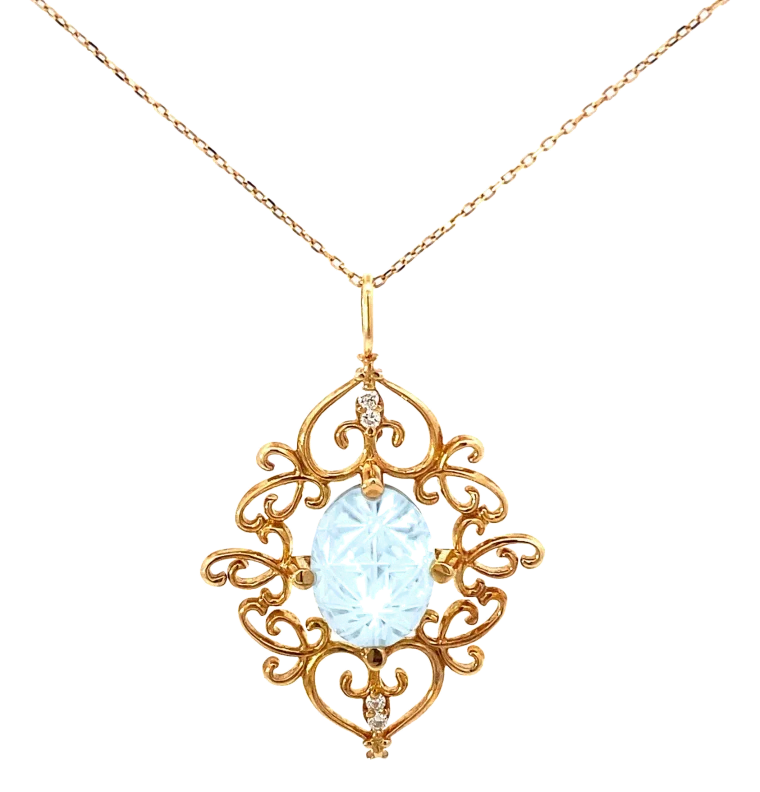MILLER Fleur de lis Aquamarine